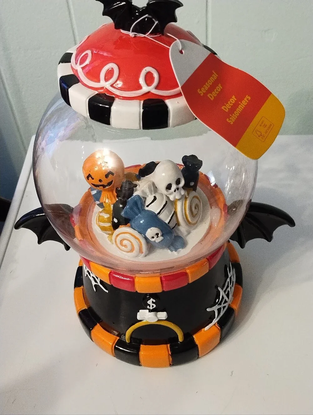 NWT Candy Corn Lane Halloween Decor Gumball Machine